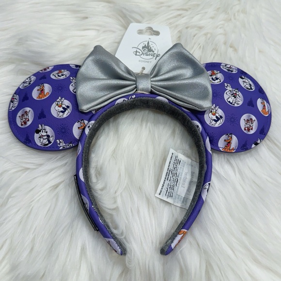 Disney Minnie Ear Headband Disney100 Mickey And Friends Castle Icons Purple NWT - Picture 1 of 8